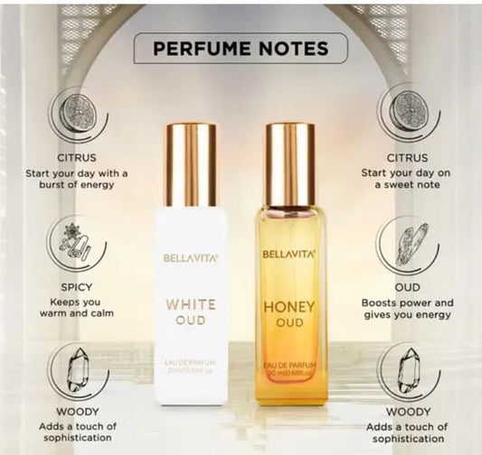 BELLA VITA LUXURY WHITE OUD UNISEX + HONEY OUD COMBO FOR MEN AND WOMEN